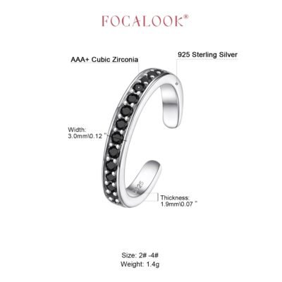 Toe Ring for Women 925 Sterling Silver Cubic Zirconia Adjustable Open Toe Band Ring