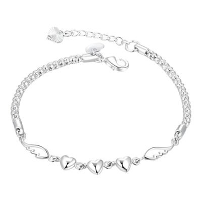 Heart Adjustable Bracelet 925 Sterling Silver Fashion Jewelry for Party Banquet Wedding