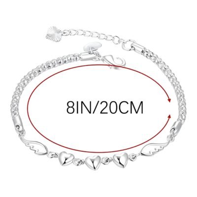 Heart Adjustable Bracelet 925 Sterling Silver Fashion Jewelry for Party Banquet Wedding