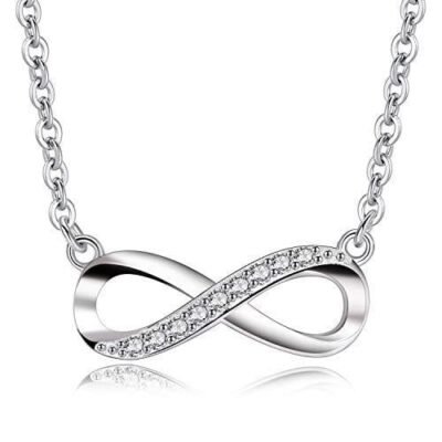 Women's Infinity Necklace 925 Sterling Silver, Necklace with Endless Symbol