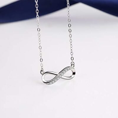 Women's Infinity Necklace 925 Sterling Silver, Necklace with Endless Symbol